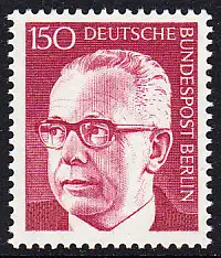 BERLIN 1972 Michel-Nummer 431 postfrisch EINZELMARKE - Bundespräsident Dr. Gustav Heinemann