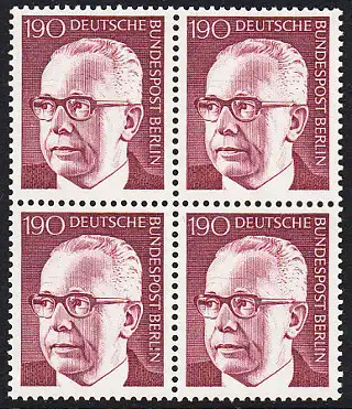 BERLIN 1972 Michel-Nummer 433 postfrisch BLOCK - Bundespräsident Dr. Gustav Heinemann