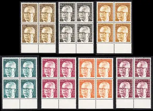 BERLIN 1972 Michel-Nummer 427-433 postfrisch SATZ(7) BLÖCKE RÄNDER unten