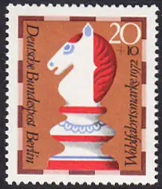 BERLIN 1972 Michel-Nummer 435 postfrisch EINZELMARKE - Schachfiguren: Springer