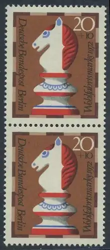 BERLIN 1972 Michel-Nummer 435 postfrisch vert.PAAR - Schachfiguren: Springer