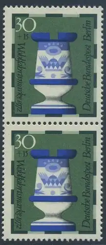 BERLIN 1972 Michel-Nummer 436 postfrisch vert.PAAR - Schachfiguren: Turm