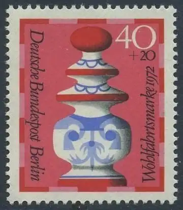BERLIN 1972 Michel-Nummer 437 postfrisch EINZELMARKE - Schachfiguren: Dame