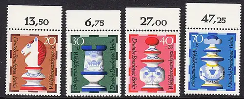 BERLIN 1972 Michel-Nummer 435-438 postfrisch SATZ(4) EINZELMARKEN RÄNDER oben (a) - Schachfiguren