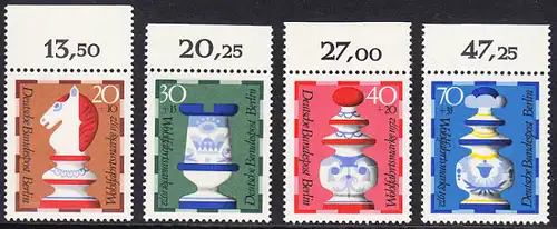 BERLIN 1972 Michel-Nummer 435-438 postfrisch SATZ(4) EINZELMARKEN RÄNDER oben (b) - Schachfiguren