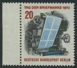 BERLIN 1972 Michel-Nummer 439 postfrisch EINZELMARKE RAND links - Tag der Briefmarke