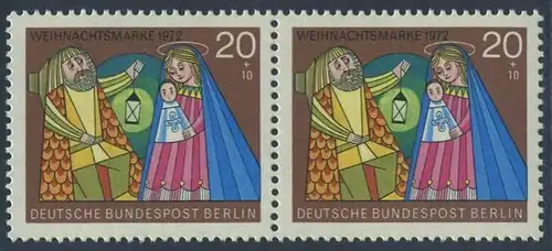 BERLIN 1972 Michel-Nummer 441 postfrisch horiz.PAAR - Weihnachten