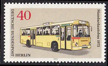 BERLIN 1973 Michel-Nummer 451 postfrisch EINZELMARKE - Berliner Verkehrsmittel: Omnibusse, Standardautobus
