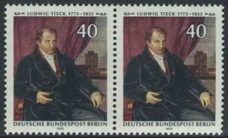 BERLIN 1973 Michel-Nummer 452 postfrisch horiz.PAAR - Ludwig Tieck, Dichter