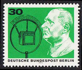 BERLIN 1973 Michel-Nummer 456 postfrisch EINZELMARKE - 50 Jahre Deutscher Rundfunk: Hans  Bredow, Rundfunkpionier