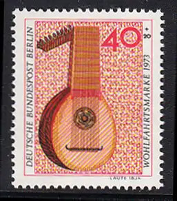 BERLIN 1973 Michel-Nummer 461 postfrisch EINZELMARKE - Musikinstrumente: Laute