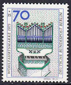 BERLIN 1973 Michel-Nummer 462 postfrisch EINZELMARKE - Musikinstrumente: Orgel