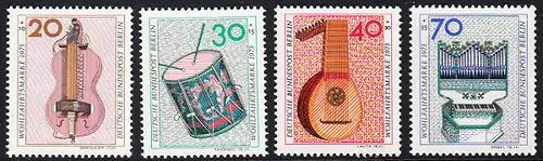 BERLIN 1973 Michel-Nummer 459-462 postfrisch SATZ(4) EINZELMARKEN - Musikinstrumente