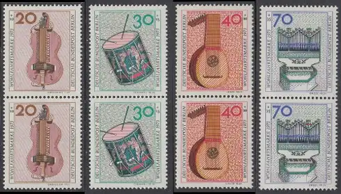 BERLIN 1973 Michel-Nummer 459-462 postfrisch SATZ(4) vert.PAAR - Musikinstrumente