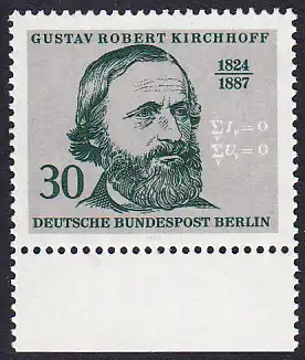 BERLIN 1974 Michel-Nummer 465 postfrisch EINZELMARKE RAND unten - Georg Wenzeslaus von Knobelsdorff, Baumeister und Maler