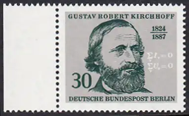 BERLIN 1974 Michel-Nummer 465 postfrisch EINZELMARKE RAND links - Georg Wenzeslaus von Knobelsdorff, Baumeister und Maler