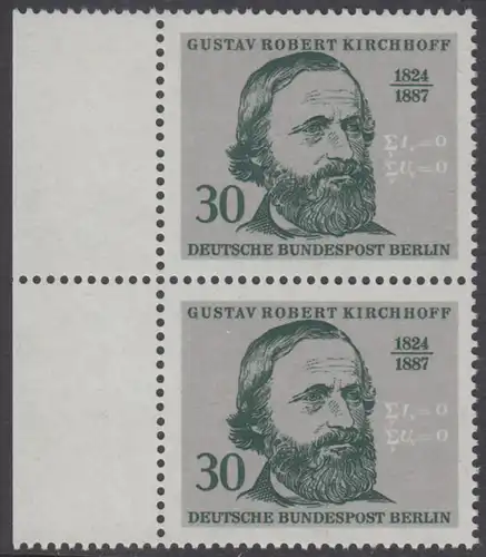 BERLIN 1974 Michel-Nummer 465 postfrisch vert.PAAR RÄNDER links - Georg Wenzeslaus von Knobelsdorff, Baumeister und Maler