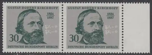 BERLIN 1974 Michel-Nummer 465 postfrisch horiz.PAAR RAND rechts - Georg Wenzeslaus von Knobelsdorff, Baumeister und Maler