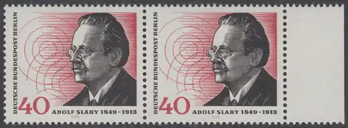 BERLIN 1974 Michel-Nummer 467 postfrisch horiz.PAAR RAND rechts - Adolf Slaby, Funktechniker