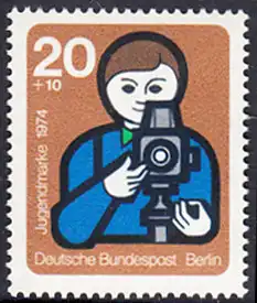 BERLIN 1974 Michel-Nummer 468 postfrisch EINZELMARKE - Elemente internationaler Jugendarbeit: Jugend fotografiert