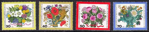 BERLIN 1974 Michel-Nummer 473-476 postfrisch SATZ(4) EINZELMARKEN - Blumensträuße