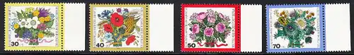 BERLIN 1974 Michel-Nummer 473-476 postfrisch SATZ(4) EINZELMARKEN RÄNDER rechts - Blumensträuße