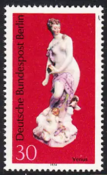 BERLIN 1974 Michel-Nummer 478 postfrisch EINZELMARKE - Berliner Porzellan: Venus