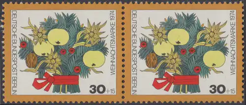 BERLIN 1974 Michel-Nummer 481 postfrisch horiz.PAAR - Weihnachten