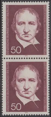 BERLIN 1975 Michel-Nummer 482 postfrisch vert.PAAR - Gottfried Schadow, Bildhauer und Grafiker
