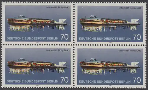BERLIN 1975 Michel-Nummer 487 postfrisch BLOCK - Berliner Verkehrsmittel, Personenschiffahrt: Motorschiff Moby Dick
