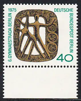 BERLIN 1975 Michel-Nummer 493 postfrisch EINZELMARKE RAND unten - Gymnaestrada, Berlin