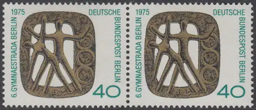BERLIN 1975 Michel-Nummer 493 postfrisch horiz.PAAR - Gymnaestrada, Berlin