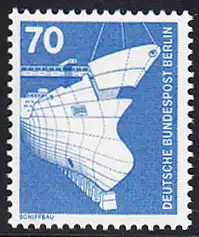BERLIN 1975 Michel-Nummer 500 postfrisch EINZELMARKE - Industrie und Technik: Schiffbau