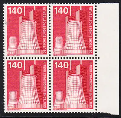 BERLIN 1975 Michel-Nummer 504 postfrisch BLOCK RÄNDER rechts - Industrie und Technik: Heizkraftwerk
