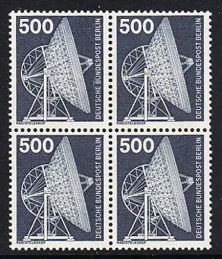 BERLIN 1975 Michel-Nummer 507 postfrisch BLOCK - Industrie und Technik: Radioteleskop