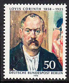 BERLIN 1975 Michel-Nummer 509 postfrisch EINZELMARKE - Lovis Corinth, Maler und Grafiker 