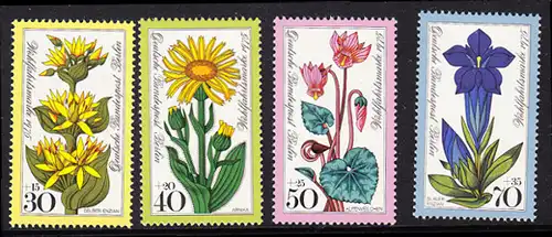 BERLIN 1975 Michel-Nummer 510-513 postfrisch SATZ(4) EINZELMARKEN - Alpenblumen