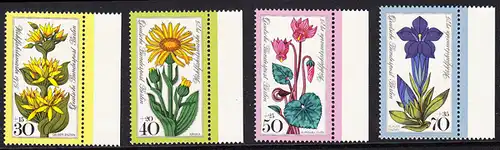 BERLIN 1975 Michel-Nummer 510-513 postfrisch SATZ(4) EINZELMARKEN RÄNDER rechts - Alpenblumen