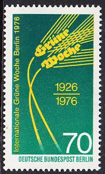 BERLIN 1976 Michel-Nummer 516 postfrisch EINZELMARKE - Internationale Grüne Woche