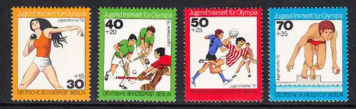 BERLIN 1976 Michel-Nummer 517-520 postfrisch SATZ(4) EINZELMARKEN - Jugend trainiert für Olympia