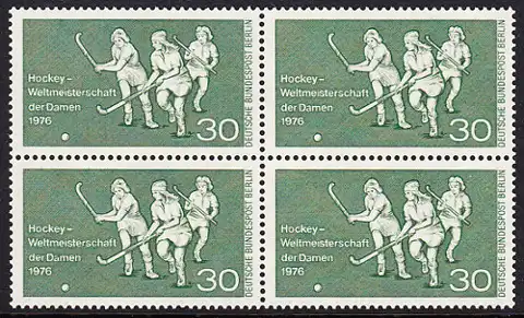 BERLIN 1976 Michel-Nummer 521 postfrisch BLOCK - Hockey-Weltmeisterschaft der Damen, Berlin