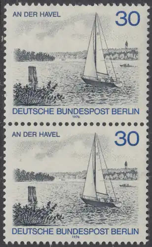 BERLIN 1976 Michel-Nummer 529 postfrisch vert.PAAR - Berlin-Ansichten: An der Havel