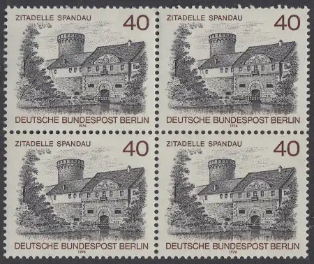 BERLIN 1976 Michel-Nummer 530 postfrisch BLOCK - Berlin-Ansichten: Zitadelle Spandau 