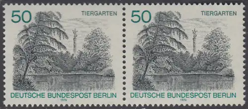 BERLIN 1976 Michel-Nummer 531 postfrisch horiz.PAAR - Berlin-Ansichten: Tiergarten