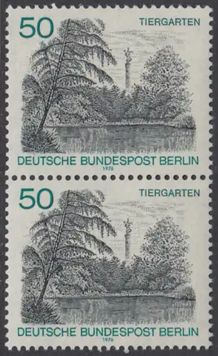 BERLIN 1976 Michel-Nummer 531 postfrisch vert.PAAR - Berlin-Ansichten: Tiergarten