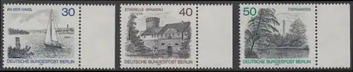 BERLIN 1976 Michel-Nummer 529-531 postfrisch SATZ(3) EINZELMARKEN RÄNDER rechts - Berlin-Ansichten