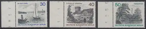 BERLIN 1976 Michel-Nummer 529-531 postfrisch SATZ(3) EINZELMARKEN RÄNDER links - Berlin-Ansichten