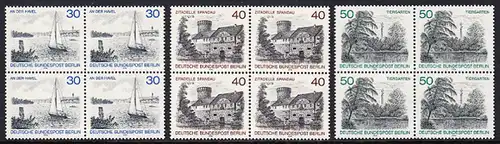 BERLIN 1976 Michel-Nummer 529-531 postfrisch SATZ(3) BLÖCKE - Berlin-Ansichten