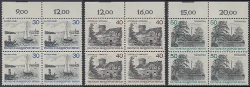 BERLIN 1976 Michel-Nummer 529-531 postfrisch SATZ(3) BLÖCKE RÄNDER oben - Berlin-Ansichten