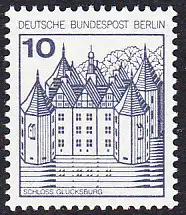 BERLIN 1977 Michel-Nummer 532 postfrisch EINZELMARKE - Burgen und Schlösser: Schloss Glücksburg